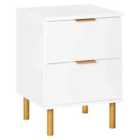 Beliani 2 Drawer Bedside Table WALPOLE White