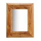 Elm Home And Garden Solid Mango Wood Wall Mirror Dark Oak Finish