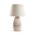 Elm Home And Garden Living Room Bedroom Bedside Table Lamp, Cream White Wash