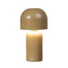 Lighting Collection Portable LED Mushroom Table Lamp Taupe