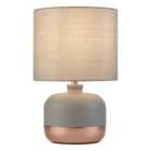 Lighting Collection Grey & Copper Table Lamp