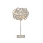 Lighting Collection Matte White Fretwork Table Lamp