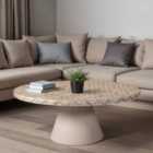 Inlay Acacia Wood Floral Low Coffee Table