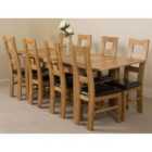 Thats Furniture Richmond 140cm - 220cm Oak Extending Dining Table and 8 Chairs Dining Set with Yale Chairs - Brown