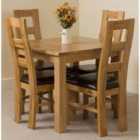 Thats Furniture Oslo 90 x 90 cm Oak Small Dining Table and 4 Chairs Dining Set with Yale Oak Chairs - Brown