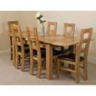 Thats Furniture Richmond 140cm - 220cm Oak Extending Dining Table and 6 Chairs Dining Set with Yale Chairs - Brown