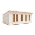 Dunster House Log Cabin Garden Office 6M X 4M Man Cave Garden Room Summerhouse Terminator (45mm)