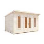 Dunster House Log Cabin Garden Office 4 X 3 Metres Summerhouse Terminator Pent