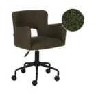 Beliani Boucle Desk Chair Green Sanilac