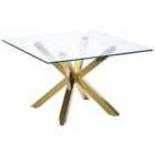 Beliani Coffee Table STARLIGHT Tempered Glass Gold