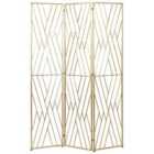 Beliani 3 Panel Room Divider ASOLO Gold 117 cm 170 cm