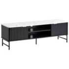 Beliani TV Stand GLASTONBURY Marble/ Black