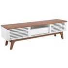 Beliani TV Stand DETROIT Brown/ White