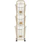 Beliani Basket Stand AYAPAL with Wheels Metal Gold