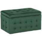 Beliani Storage Ottoman MICHIGAN Velvet Dark Green