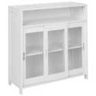 Beliani Glass Display Sideboard CRABTREE 86 cm White