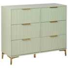 Beliani 6 Drawer Chest WALCOTT Light Green