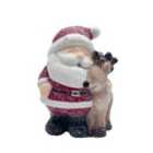 Festive 13cm Ceramic Jolly Santa Hugging Reindeer