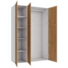 Wickes Ashland Oak Shaker Triple Wardrobe with Shelves & Rail - 2250 x 1500mm