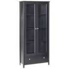 Beliani Glass Display Cabinet NORNALUP 80 cm Black