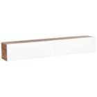 Beliani Wall Mounted TV Stand GLADSTONE Brown/ White