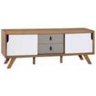 Beliani TV Stand ACTON Brown/ White