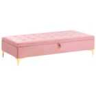 Beliani Storage Ottoman ABERDEEN Velvet Pink