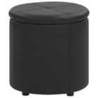 Beliani Storage Pouffe MARYLAND Faux Leather Black 38 cm 38 cm 40 cm