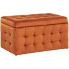 Beliani Storage Ottoman MICHIGAN Velvet Orange