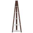 Beliani Corner 5 Tier Shelving Unit MOBILE SOLO 175 cm Brown/ White