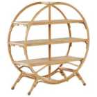 Beliani 3 Tier Shelving Unit TUVALU II Rattan 109 cm Natural