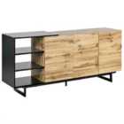 Beliani 2 Door Sideboard FIORA Brown/ Black