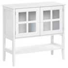 Beliani Glass Display Sideboard with Shelf INLET 80 cm White