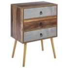 Beliani 3 Drawer Chest BATLEY Grey Concrete Effect