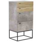 Beliani 4 Drawer Chest ACRA Grey Concrete Effect