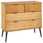 Beliani 4 Drawer Chest TIMMINS Pine Wood Brown