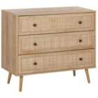 Beliani 3 Drawer Chest PONCA Light Brown