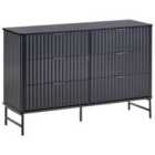 Beliani 6 Drawer Chest GLASTONBURY Black