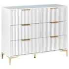 Beliani 6 Drawer Chest WALCOTT White