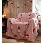 Portfolio Home Christmas Gonks Throw Blanket Pink 130Cm X 170Cm