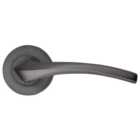 Valencia Pearl Grey Round Rose Door Handle - 1 Pair