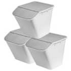 Smartstore Collect Stack-It Recycling Bins With Lids 51L Large - Pack Of 3