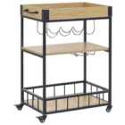Beliani Kitchen Trolley Hullet Metal Light Brown