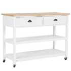 Beliani Kitchen Trolley Navarino Wood White