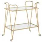 Beliani Kitchen Trolley Noti Metal Gold