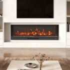 Garden Sanctuary 57 Inch Recessed Electric Fireplace With Remote Control - Black