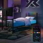X Rocker Basecamp Rgb Single LED Gaming Tv Bed With App Controlled LED Lights - Black