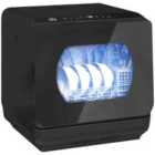 HOMCOM Worktop Dishwasher w/ 4 Place Settings 6 Programs, Black