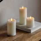 LED 1 Wick Candle Ivory 3Pk70X70X150mm