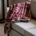Highlands Tartan Sherpa Throw Mulberry 1520X1770mm